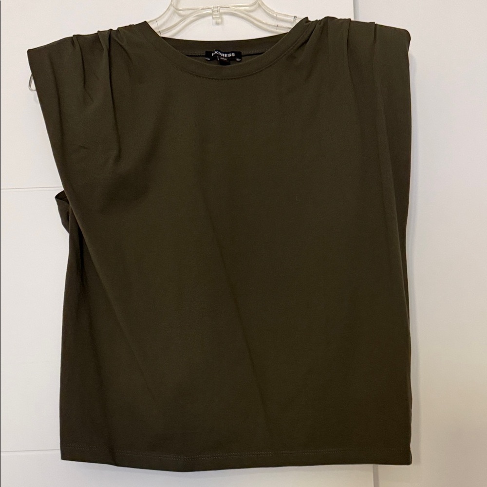 Express Olive Muscle Tee